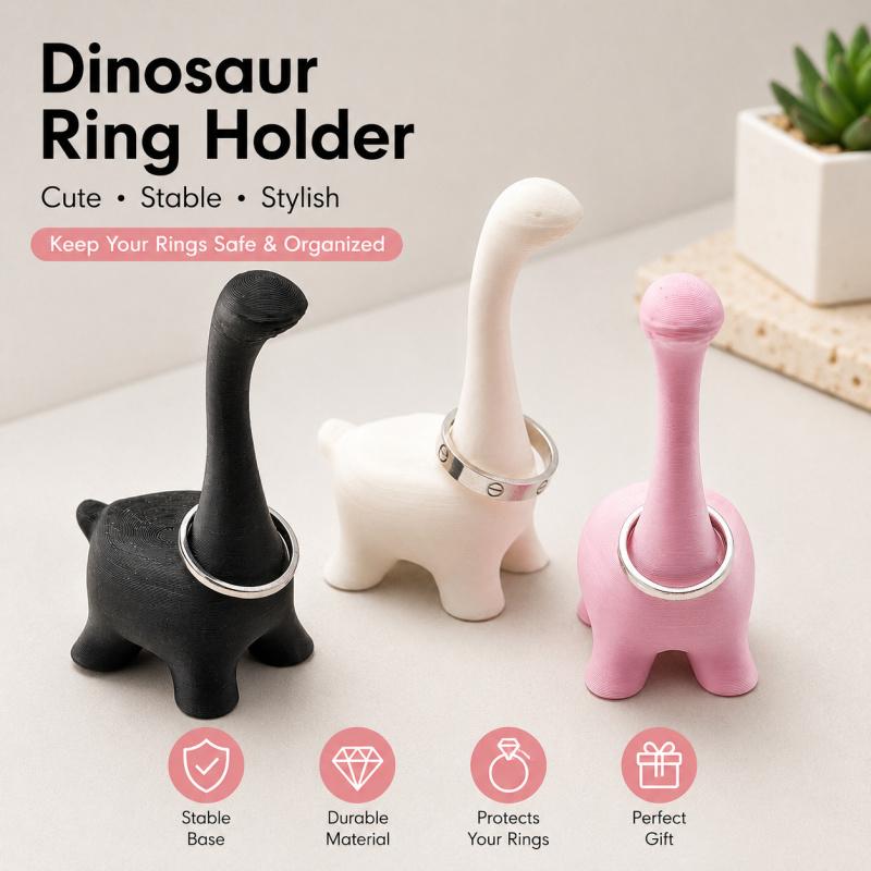 3D Printing Room - Cute Dinosaur Ring Holder 3D Printed