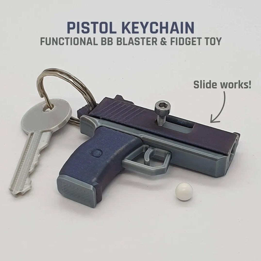 3D Printing Vendors - 3D Printed Mini Model Gun Keychain
