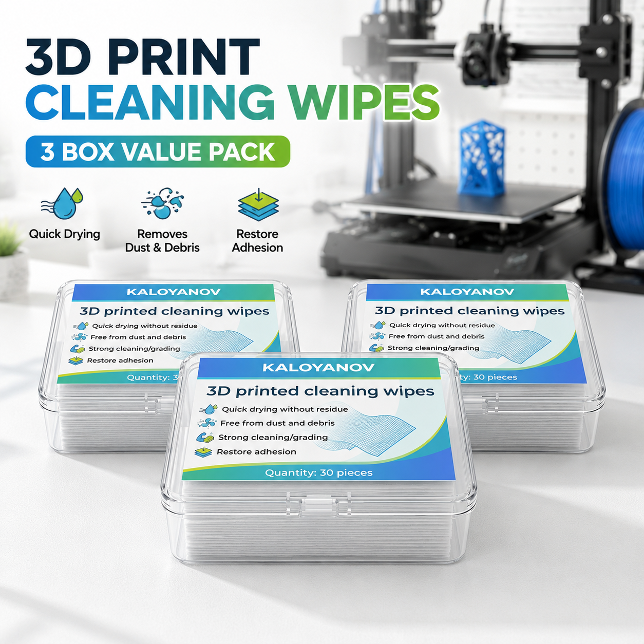 3D Printing Sla - 3D Printer Bed Cleaning Wipes 30PCS