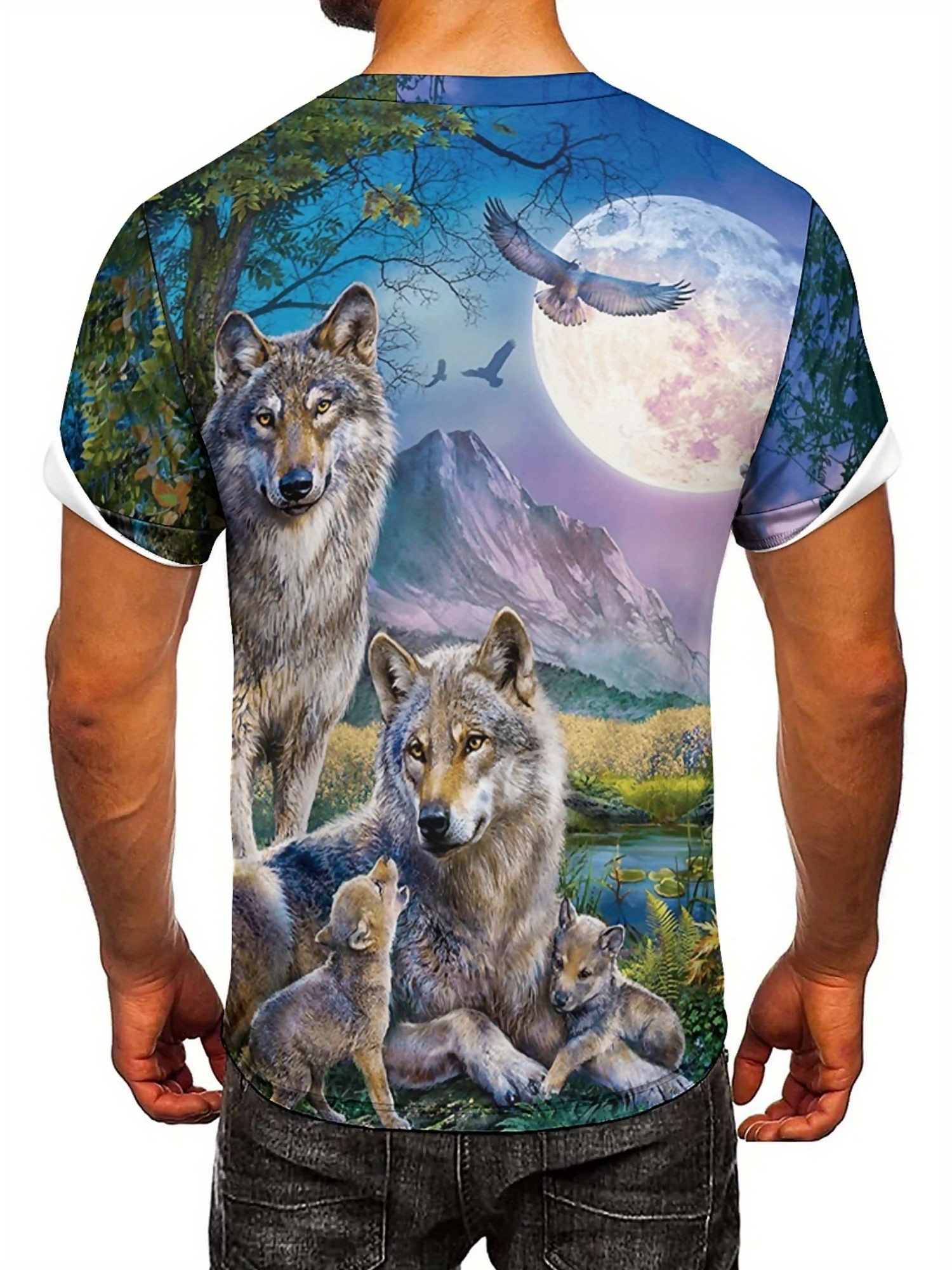 3D Wolf Pack Print T-Shirt - S - 3D Printing Design Free incelemesi ve fiyatı