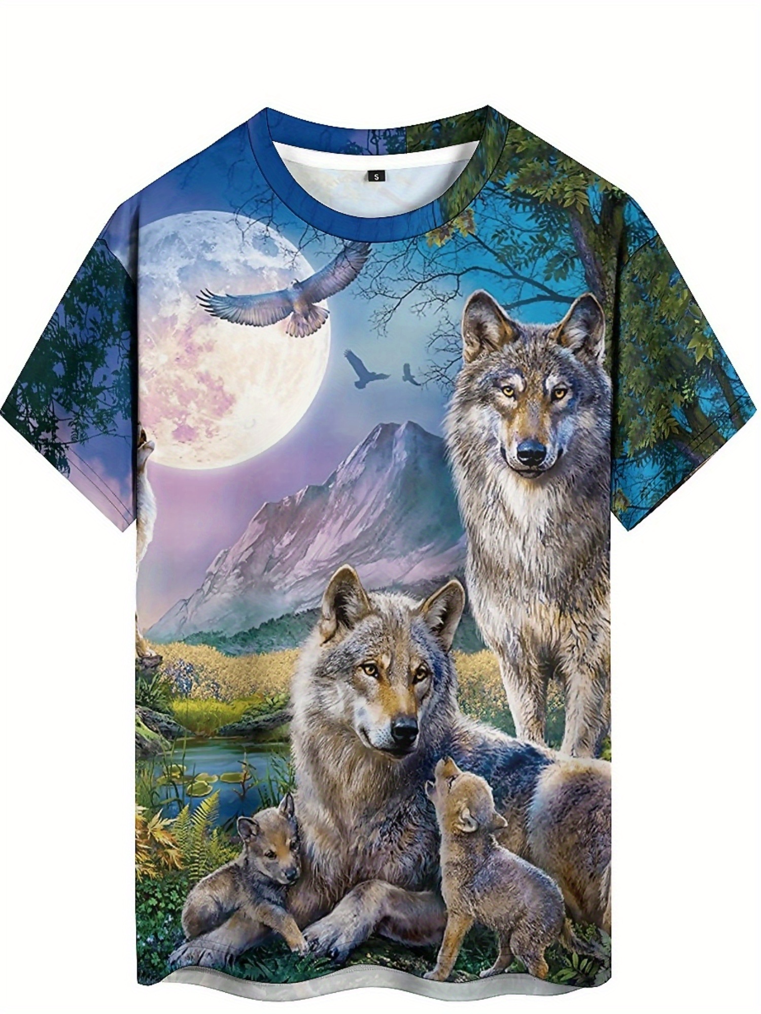 3D Wolf Pack Print T-Shirt - S - 3D Printing Design Free incelemesi ve fiyatı