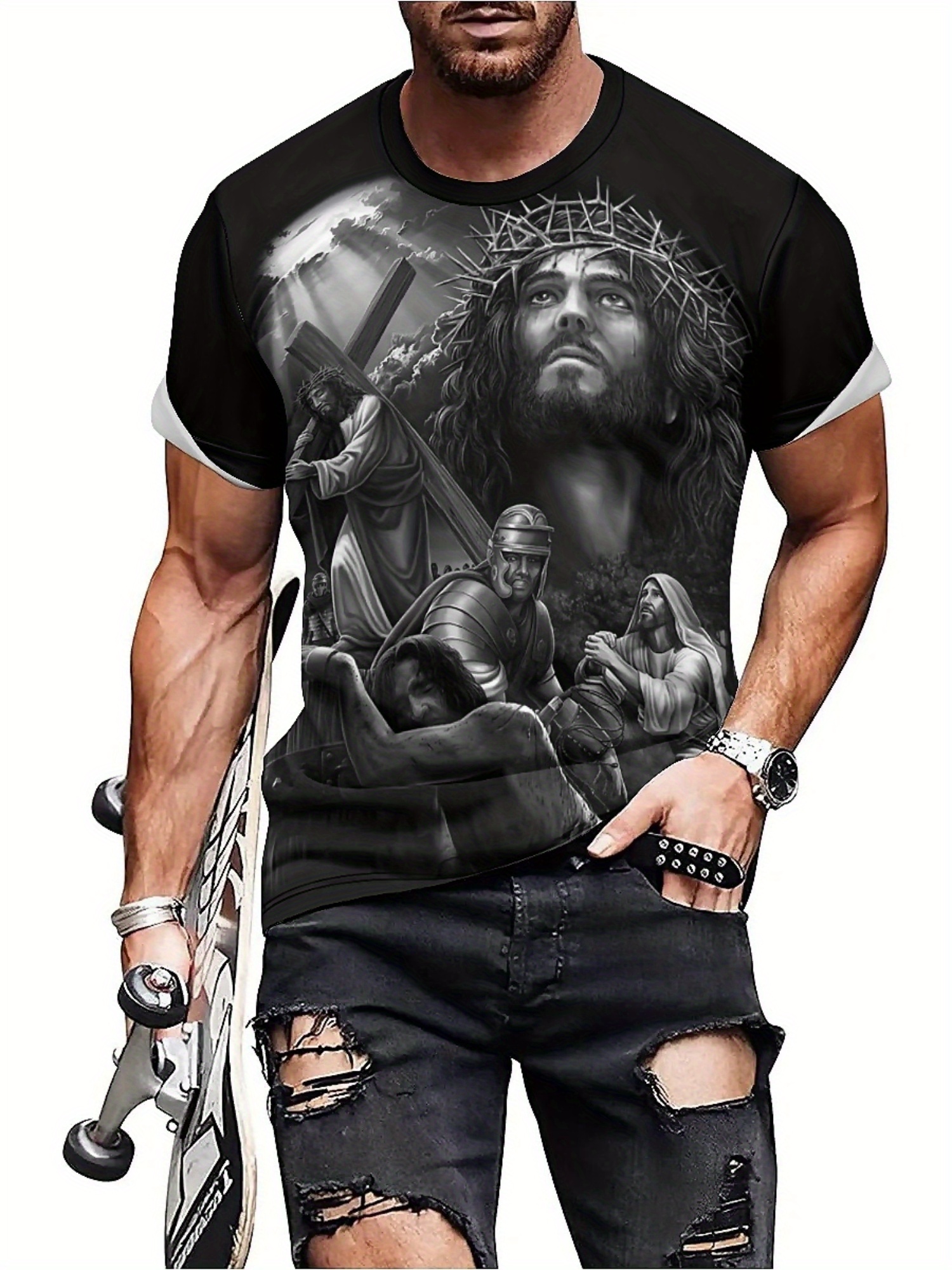 Men'S Plus Size Jesus 3D Print - 3D Printing Design Free incelemesi ve fiyatı