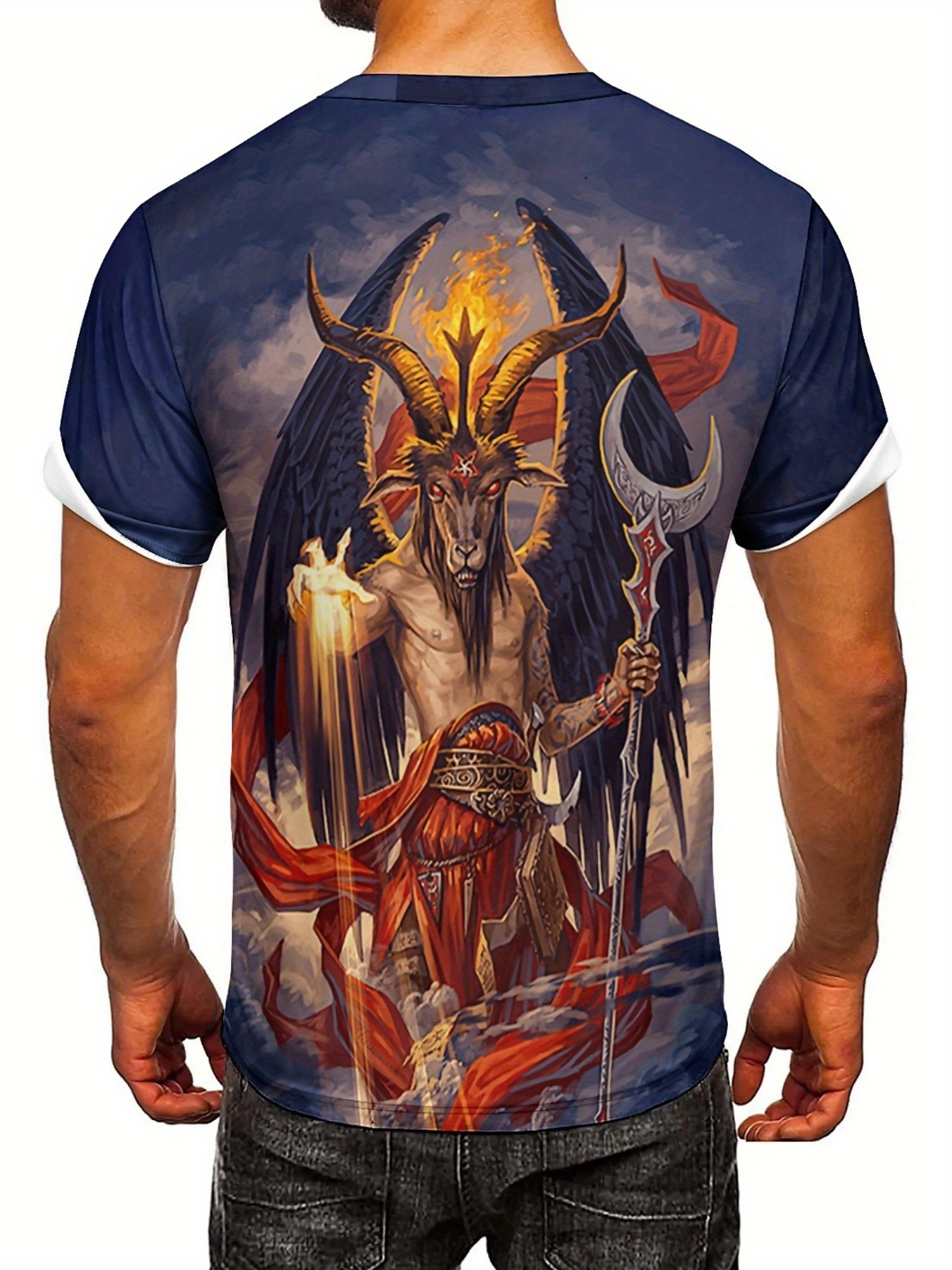 Men's 3D Demon Print T-Shirt | - 3D Printing Design Free incelemesi ve fiyatı
